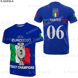 Italia Nome e numero personalizzati Tifosi Calcio Calcio Stampato in 3D T-shirt di alta qualità Girocollo estivo Uomo Donna Casual Top-9 220619