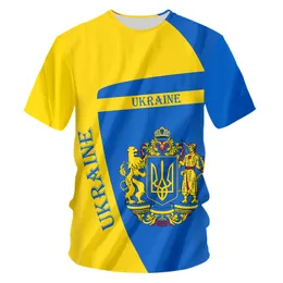 3D Ukraine T Shirt Design Druck Benutzerdefinierte Männer Ukraine Jersey Kurzarm Große Größe Sommer Flagge T-shirt Drop Großhandel 220619