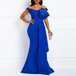 MD Bodycon Sexy Women Dress Elegant African Ladies Mermaid Beaded Lace Wedding Evening Party Maxi Dresses Year Clothes 220510