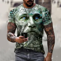 Męskie koszulki męskie nadruk 3D Załoga szyi Tops Krótkie rękawowe Casual T-Shirt