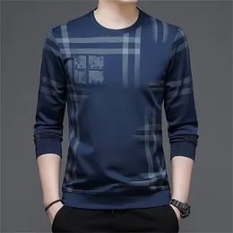 Browon Mens Clothes Autumn Sleeve Tshirts Men T Shirt Anti-Wrinkle O-Neck Pullovers T-Shirt Tops 220505
