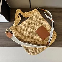 Top quality Large capacity straw bags Tote Shopping Bag Coconut fiber shoulder casual woman's Bag Beach vacation designer classic Holiday Woven handbags lo