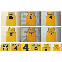 NC01 High Quality Michigan Wolverines 5 Jalen Rose Jersey 25 Dwight Howard Jersey 4 Chris Webber University Mens College Basketball Jerseys