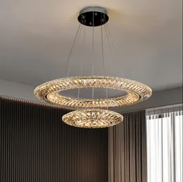 Light Luxury Crystal Chandelier Ring Designer New Creative Art Living Room Lamp Dining Simple Bedroom