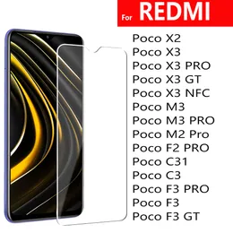 2.5D Redmi Poco X2 X2 X3 Pro GT NFC M3 M2 F2 C3 C31 F3 Proのガラス電話スクリーンプロテクター