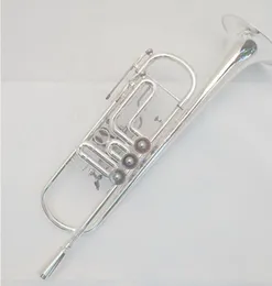 Yeni varış profesyonel trompet müzik enstrümanları bb ayar trompet pirinç tüp gümüş kaplama b düz kase