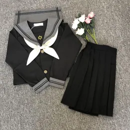 Zestawy odzieżowe sukienki szkolne duże s-5xl anime formularz college środkowe dziewczęta czarny mundur JK z plisowaną spódniczą Suitlor Suitlothi