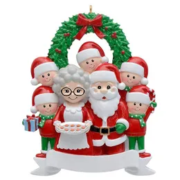 Decorazione natalizia all'ingrosso Ornamenti fai -da -te Prodotto regalo di compleanno di compleanno Famiglia personalizzata di 4 accessori in resina ornica