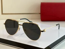 Moda Carti Luxury Luxurs Cool Sunglasses Designer High Mens Pilot de qualidade Top Gold Sparkling Spark borra larga lentes revestidas azuis Man Polarizer Silver cinza tamanho 61mm