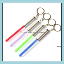 Diğer Etkinlik Partisi Malzemeleri Şenlikli Ev Bahçesi Led El Feneri Stick Keychain Mini Torch Alüminyum Anahtar Zincir Anahtarlama Dayanıklı Parıltı Pen Magic