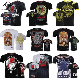 Męskie dresy jiu-jitsu wysypka stróża oddychająca muay thai t shirt mma odzież bjj rashguard koszulka mężczyzn mężczyzn Kobiety Kickboxing Boks s boks