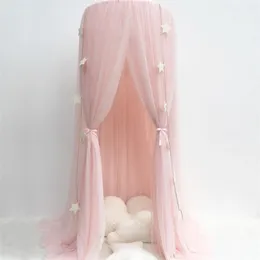 Mosquito Net Hanging Tent Star Decoration Baby Bed Crib Canopy Tulle Curtains for Bedroom Play House Tent for Children Kids Room 220531