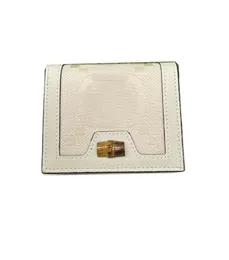 Herrkvinnor unisex bambu plånböcker lyxiga designer kort fodral plånbok kohud mynt handväska korthållare fällande pengar väskor 0637