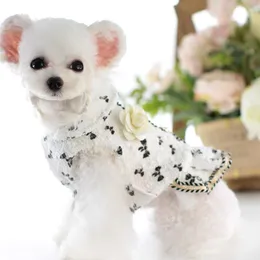 Dog Apparel Warm Skirt Pet Princess Skirts Soft Fleece Puppy Clothes Print Autumn Winter Birthday For Chihuahua TeddyDog