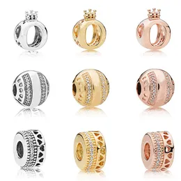 Passend für Pandora-Armbänder, 20 Stück, runde Krone, Herz, Silber, Charms, Perlen, baumelnde Charm-Perlen für Großhandel, DIY, europäischen Sterling-Halskettenschmuck