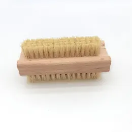 Natural Toe Finger Nail Brush Two-Side Firm Nature Bamboo Bristle Scrubber Tool for Gardeners Mechanics Salon Manicure Pedicure