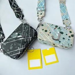 Yeni tasarımcı crossbody çantaları anlık görüntü mürekkebi sıçrama deri kadın flep kamera çantası