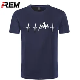 Футболка REM Mountain Heartbeat, модные забавные футболки на день рождения из 100% хлопка с короткими рукавами, повседневные топы с круглым вырезом, футболки в стиле хип-хоп 220323