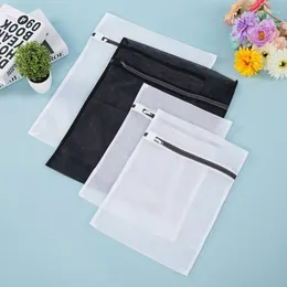 4Pcs/Set Zippered Foldable Washing Laundry Bag Bra Underwear Socks Mesh Clothing Care Travel Portable Protector Storage Bags