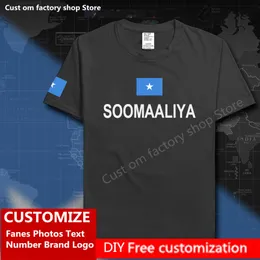 Soomaaliya Cotton T Shirt مخصص Jersey المشجعين DIY رقم العلامة التجارية فضفاضة عرض قميص الصومال الصومال