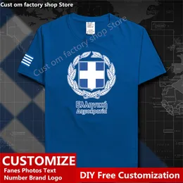 Grécia camarada de bandeira country DIY Jersey Custom Fãs Número Número da marca Cotton T Camisetas homens Mulheres Loose Casual Sports Camiseta 220616