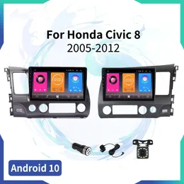 Honda Civic 2004-2011 용 9 인치 자동차 GPS 내비게이션 안드로이드 10 라디오 비디오 스테레오 RHD 지원 CarPlay DVR OBD 백미어 카메라