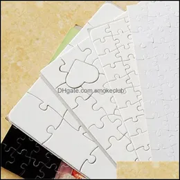 Andra kontorsskolan levererar affärsindustri A4 sublimering av tomt pussel 120st DIY Craft Heat Press Transfer Crafts Jigsaw White in s