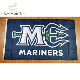 Echl Maine Mariners Flag 3x5ft 90CMX150CM Banner poliestru Dekoracja Latającego Domu Garden Godne prezenty