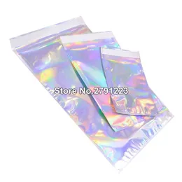 50pcs 11.5x16,5 cm samozadowolenia torebki kurierskie laserowe holograficzne plastikowe plastikowe pocztą pocztą pocztą pocztą pocztą Y200709