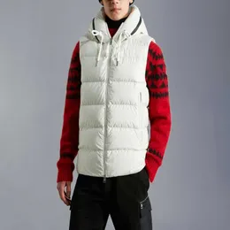 Kamizelki męskie Płaszcz puchowy z kapturem 22AW Fashion Puffer Wiatrówka Top Zipper Outwear Jacket Pocket