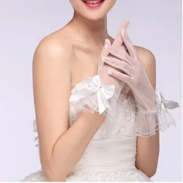 Bridal Gloves Short Wedding Bridal Gloves Fingerless for Women Bride Red Lace Luva De Noiva Accessorie