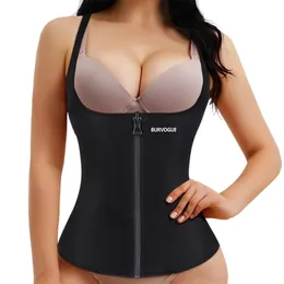 Burvogue Waist Trainer Corset Underbust Shapewear Latex Body Shaper Tummy Slimming Underwear Women Weight Loss Sauna Sweat Vest 220813