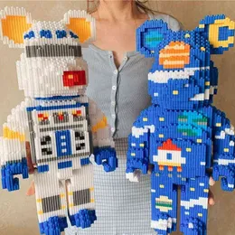 Kolor Net Red Love Seria Seria Niedźwiedź Zestaw Bluk Build Model Model Man Man Man Bear Bricked Antistress Toy For Kid Prezent G220524