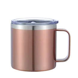 Garrafas de água 14oz manusear caneca mestre de gelo por dentro e fora 304 Aço inoxidável Isolamento térmico Escritório Cafeteira Cerveja Cave 420ml