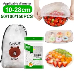 Reusable Food Storage Cover Plastic Disposable Elastic Food Covers for Bowls Cups Plate Lid Fresh Keeping Cover Kitchen Supplies 220714