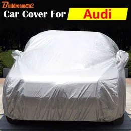 Buildreamen2 Car Outdoor Indoor Anti-UV Sun Rain Snow Protector Scratch Resistant Car Cover For Audi 100 200 80 TT SQ5 S8 H220425