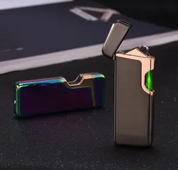 Neueste Doppel Arc Sense Touch Feuerzeug Mit Licht USB Winddicht Pulse Zigarette Wiederaufladbare Elektronische Feuerzeuge Für Rauchen Werkzeuge 8 farbe