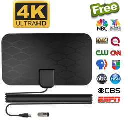 Proteable 4K Digital 1080p DVB-T2 TV-antenn Booster 50 miles HDTV för RV utomhus inomhusbilantenn