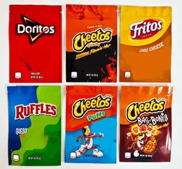 I lager 600 mg Doritos chips mylar väskor snacks cheetos puffs crunchy förpackning väska 1 oz fritos ruffles tom luktbeständig dragkedja påse ätbara paket baggies