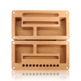 Multi-function Smoking Natural Wood Portable Dry Herb Tobacco Preroll Rolling Roller Cigarette Holder Cigar Stash Case Tips Storage Box Tray Machine DHL Free