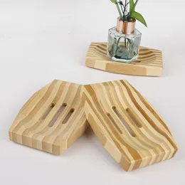 Soap Box Natural Bamboo Dishes Bath Soaps Holder Bamboos Case Tray Wooden Prevent Mildew Drain Boxs Bathroom Washroom Tools