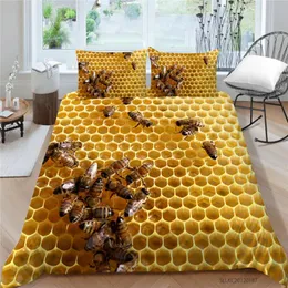 Наборы постельных принадлежностей пчелы наборы соты на креативная высокая природа одежда