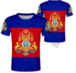 カンボジアTシャツDIY無料カスタムメイド名番号KHMカントリーTシャツ国家旗KH KHMER CAMBODIAN KINGDOM PRINT PO衣服