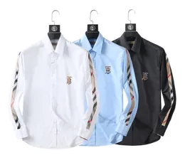 Мода мужская рубашка с длинными рукавами топы с двойным воротником бизнес-рубашка мужские платья рубашки Slim Men #38