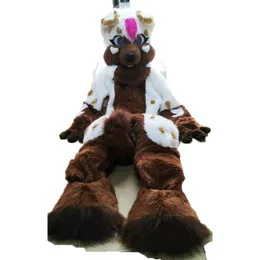 Sahne Fursuit Husky Dog Maskot Kostümleri Karnaval Hallowen Hediyeleri Unisex Yetişkinler Fantezi Parti Oyunları Kıyafet Tatil Kutlaması Karikatür Karakter Kıyafetleri