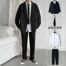 Ternos masculinos Blazers masculino Menina Mensa de terno preto Blazer de grandes dimensões para Los Hombres Chaquetas y Americanas Vale Homme costumemen