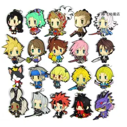 2020 Ny ankomst Final Fantasy Original Japanese Anime Figure Gummi Mobiltelefon Charms Keychain Rand AA220318