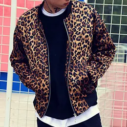 Men's Suits & Blazers Leopard Print Baseball Jacket Fashion Style Mens 2022 Autumn Classic Personality Hip Hop Coat Nightclub Bar Hairdresse