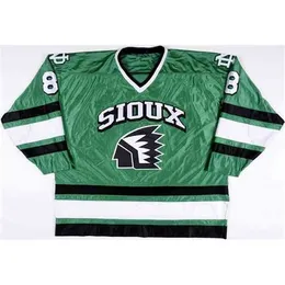 CEUF 8 Mike Commodore Dakota do Norte Fighting Sioux Hockey Jersey Mens Bordado Costumado Personalize qualquer número e Nome