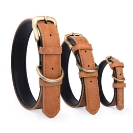 Pu Dog Collar Pet Leather Custom Collar för små medelstora stora hundar Roper Dropshipping Dog Collar Accessories 0622